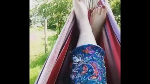 Sexy Girl Feet in the Garden
