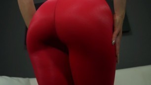 Ass Worship in Red Leggings