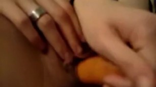Sandra masturbates with carrots and tools