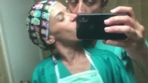 here is a dentist having sex with her assistant in the bathroom of their de