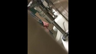 Spy Str8 College Dude at Urinal Dick and balls all out piss drip drip