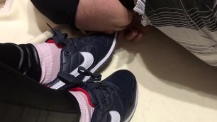 slave licks sneakers to mistress