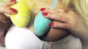 Happy Easter and boob play from Carlycurvy!