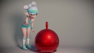 Marie rides yoga ball dildo (Splatoon) By nsfwo262 (No Sound)