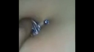 Freshman Girl get her belly button poked hard.