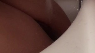 Orgasm with bathtub faucet