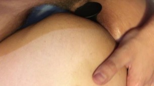 Fucking fat GF while she has a buttplug in
