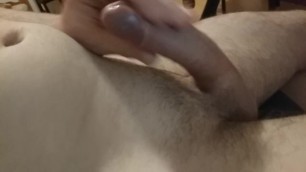 Quickie handjob with cum on belly