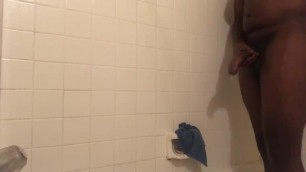 Solo shower big dick