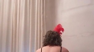 in panties and bras I take the big cock in my ass