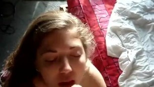 Brother and step-sister play blowjob game