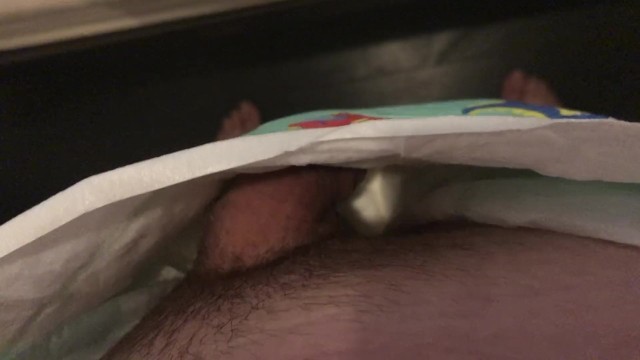 Inside view diaper piss. Uncut ABDL guy