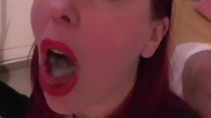 German wife blowing and swallow