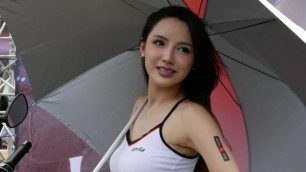Horny car show model Diva Hui in Hong Kong Motorcycle Show