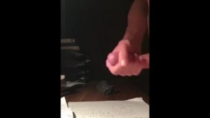 Young teen boy cums on homework