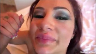 Who is she? swallows cum with love