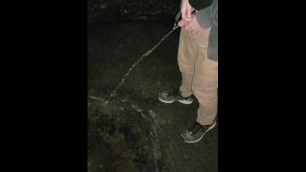 Peeing into Huge Pothole