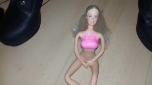 Barbie covered in cum after dildo assfuck in stockings heels PlatWithBarbie