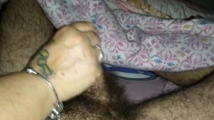 Spanish mature BBW wife wanks my young cook