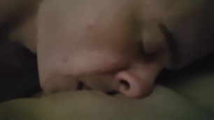 Sucking fat pussy POV