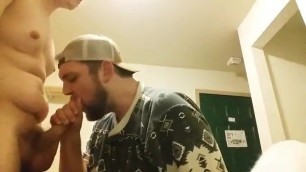 hungry fag sucks off chubby blonde