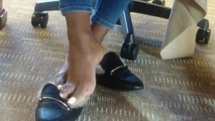 High-arched Chocolate Flavored Candid Feet at College Library
