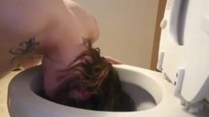 Piss slave Training: Day 12 head in toilet