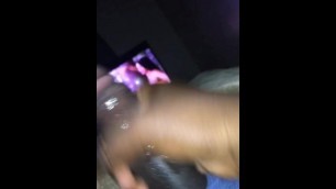 YOUNG CHUBBY BLACK TEEN STROKES DICK WITH SPIT WHILE NETFLIX IS ON