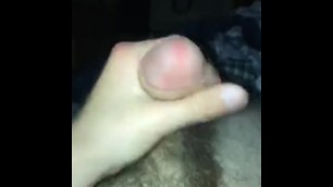 Hairy Teen jerks off thick cock