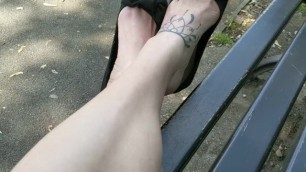 Pixie's Public Foot Tease! Dangling my Flats and Filming in Secret...