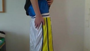 Sagging Adidas Basketballshorts and Satin Boxer