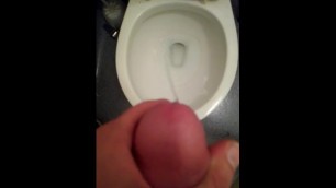 Male squirt and cumshot in toilet