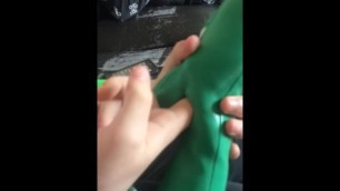 Green slut gets finger banged