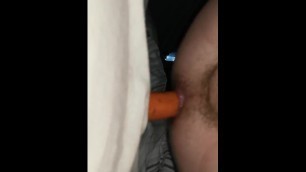 Sexy teen rides carrot