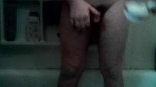 Showering and a little jacking off and some piss