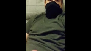 Boyfriend plays with his cock