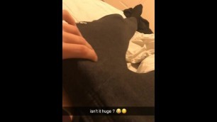 Young teen caught taking out big cock on snap