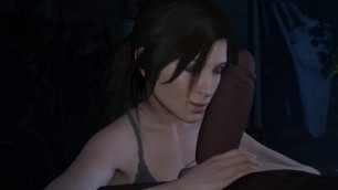 Lara Croft Playing With BBC Blowjob