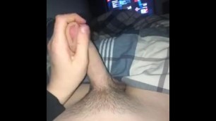 White cock jerking off