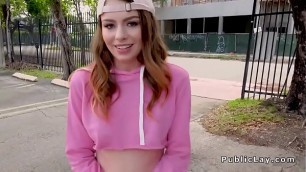 Teen with cap fucking in public