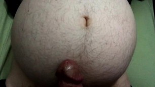gainer daddy flat then fat belly helps gut busting cum jacking off close up