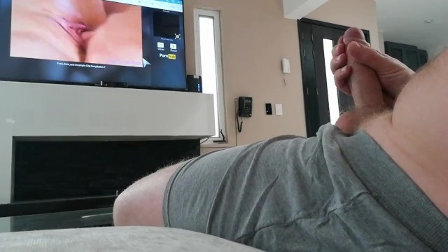 Watching Porn, Dirty Talking, Huge Cumshot