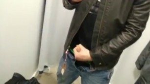 Men in Leather Jackets Jerking Off in Public