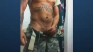 US Army Soldier Cums on Cam