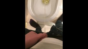 Young Uncut Boy Pissing in Toilet