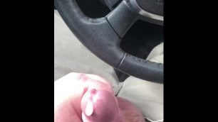 Stroking my cock while driving