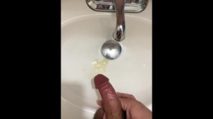 Stroking my cock  and cum while getting horny as fuck