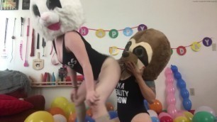 Double PAWG Birthday Twerking in Furry Head Masks