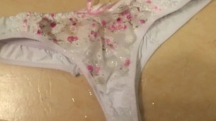 Cumshot on cute panties