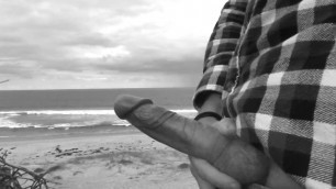 Exploding thick hot cum at the beach